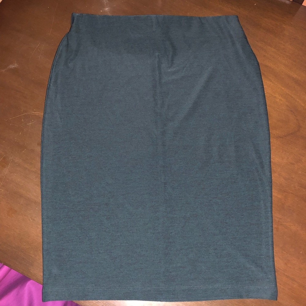 Blue/green pencil skirt